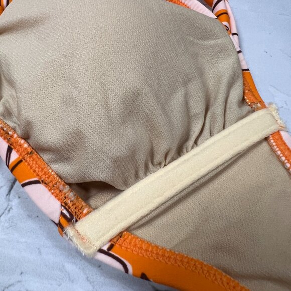 NEW Kona Sol Multi-Way Bandeau Bikini Top Size M Orange Floral Print TARGET NWT - Picture 8 of 11